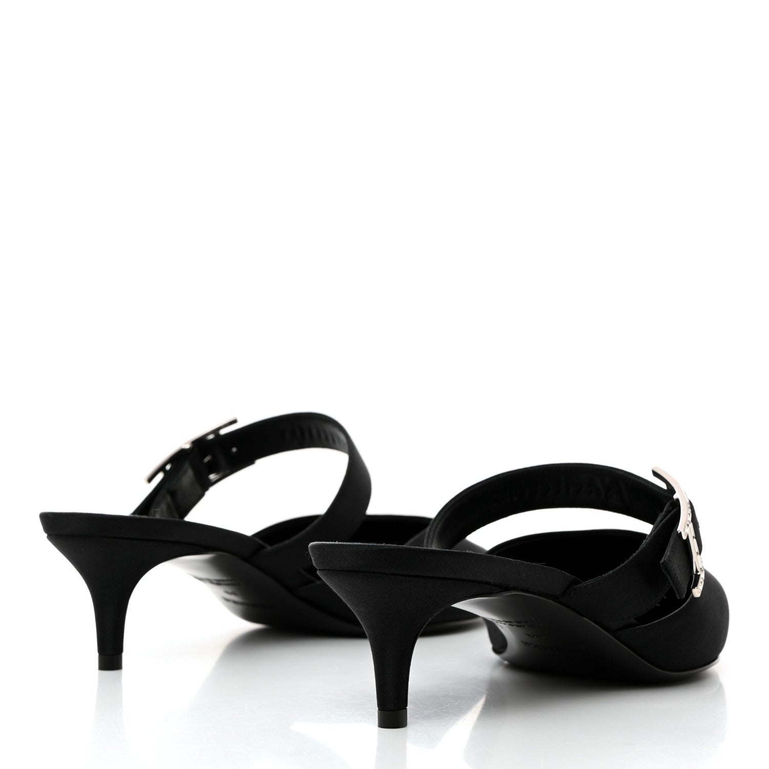 Hermes Satin Blink Mules 39 Black 4 of 9