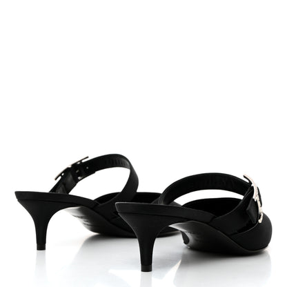 Hermes Satin Blink Mules 39 Black 4 of 9