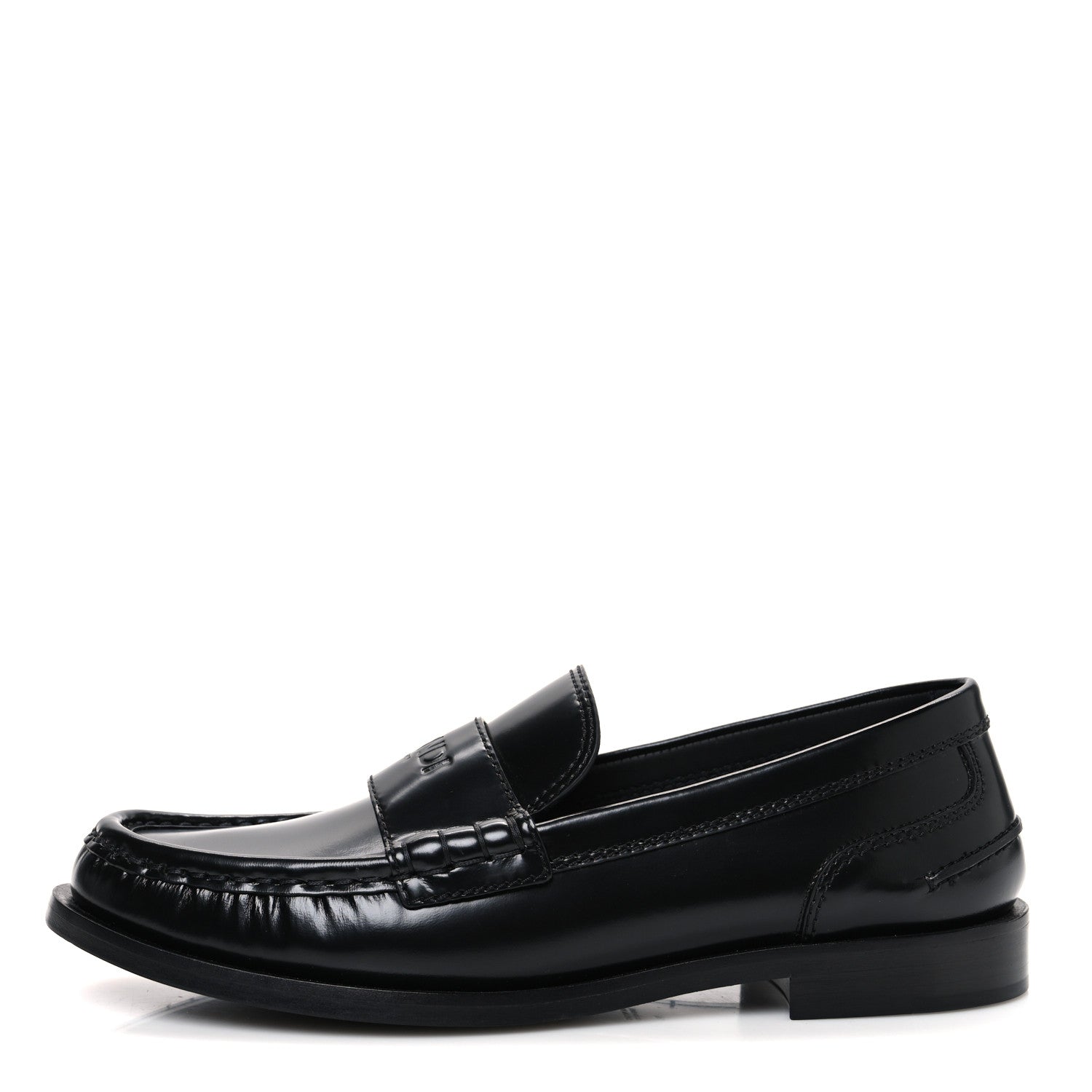 Fendi Vitello Logo Loafers 39 Black 1 of 11