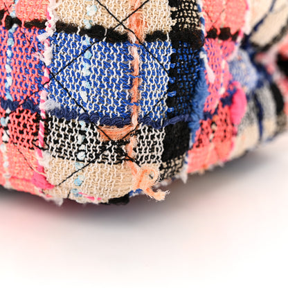 Chanel Tweed Quilted Medium Double Flap Blue Orange Yellow 14 of 14