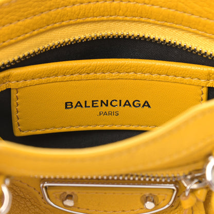 Balenciaga Chevre Silver Metallic Edge Hardware Nano City Jaune Epi 6 of 9