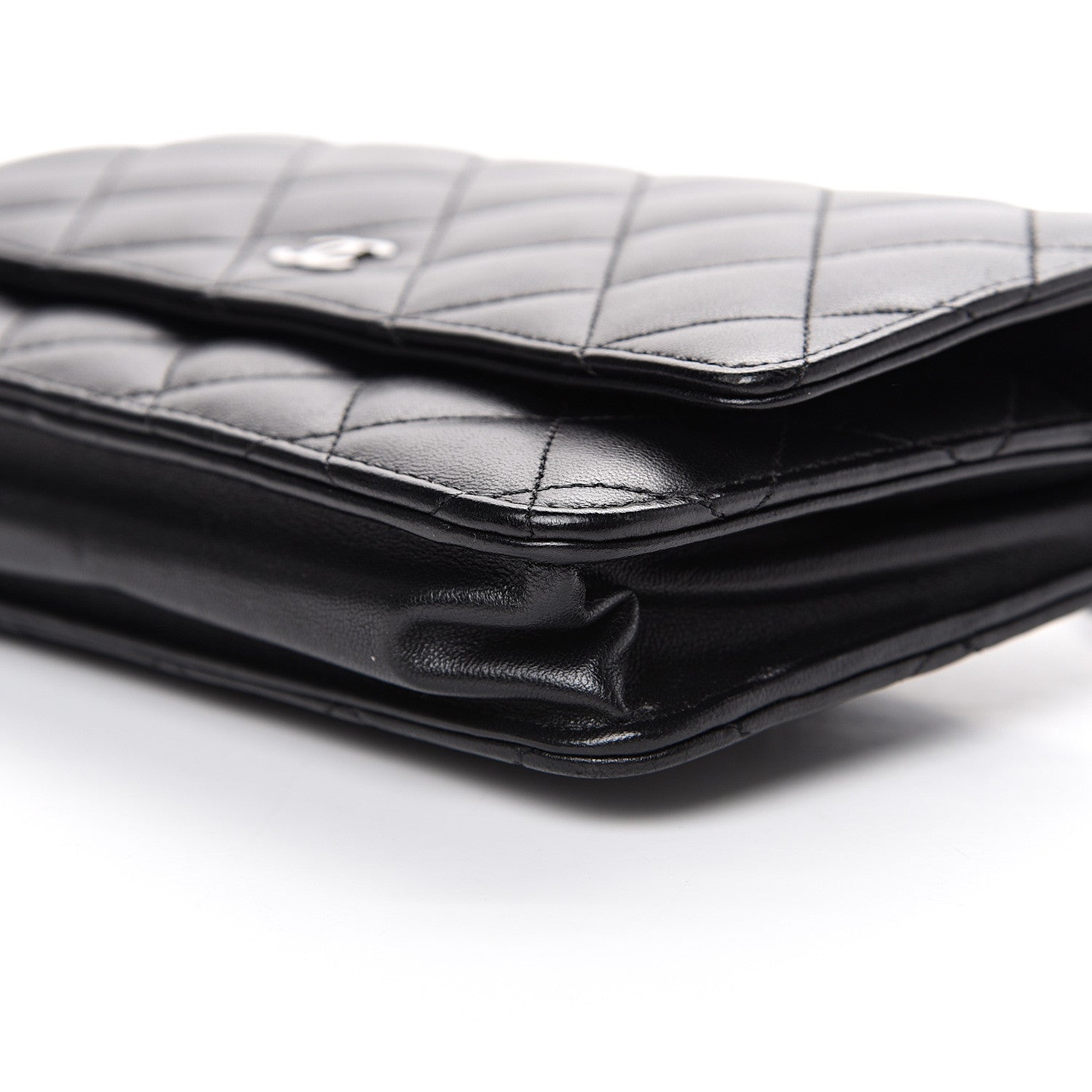 Chanel Lambskin Quilted Wallet On Chain WOC Black 10 of 12