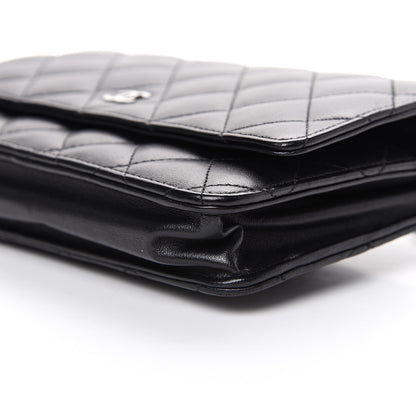 Chanel Lambskin Quilted Wallet On Chain WOC Black 10 of 12