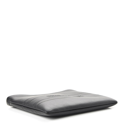 Christian Dior Calfskin Embossed Logo Zip Clutch Black 4 of 10