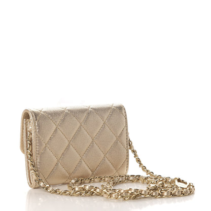 Chanel Metallic Lambskin Quilted Flap Chain Waist Bag Gold 3 of 12