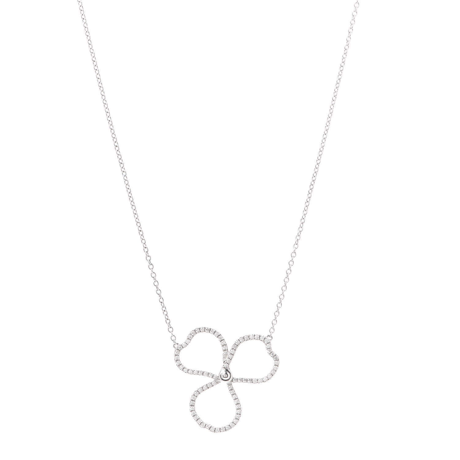 Tiffany Platinum Diamond Large Paper Flowers Pendant Necklace 1 of 6