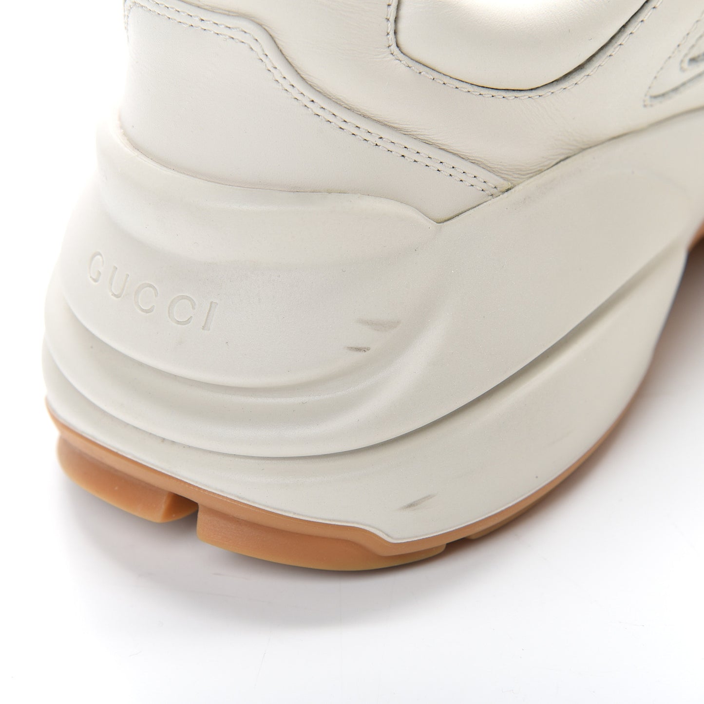 Calfskin Web Printed Mens Rhyton Sneakers 7.5 Mystic White