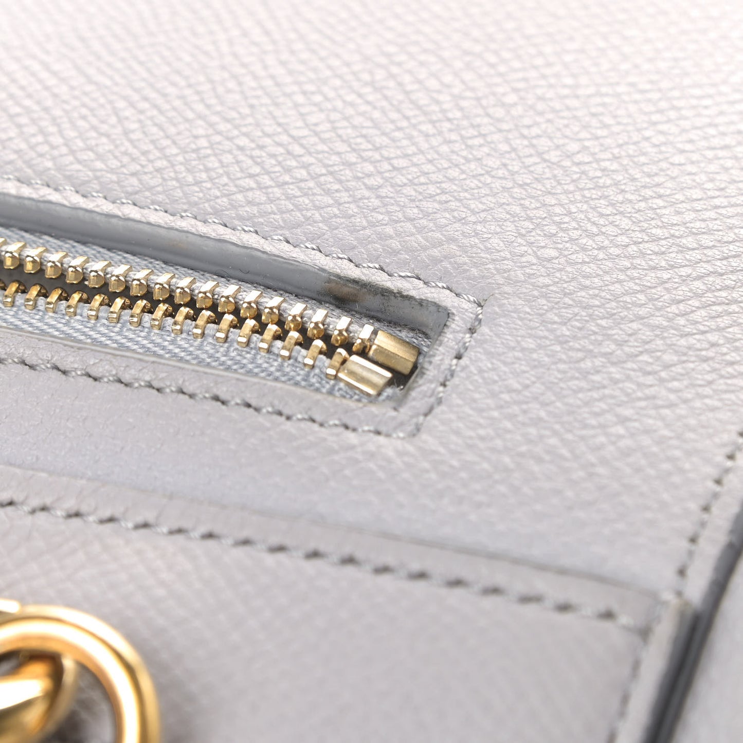 Grained Calfskin Micro Belt Bag Pearl Blue