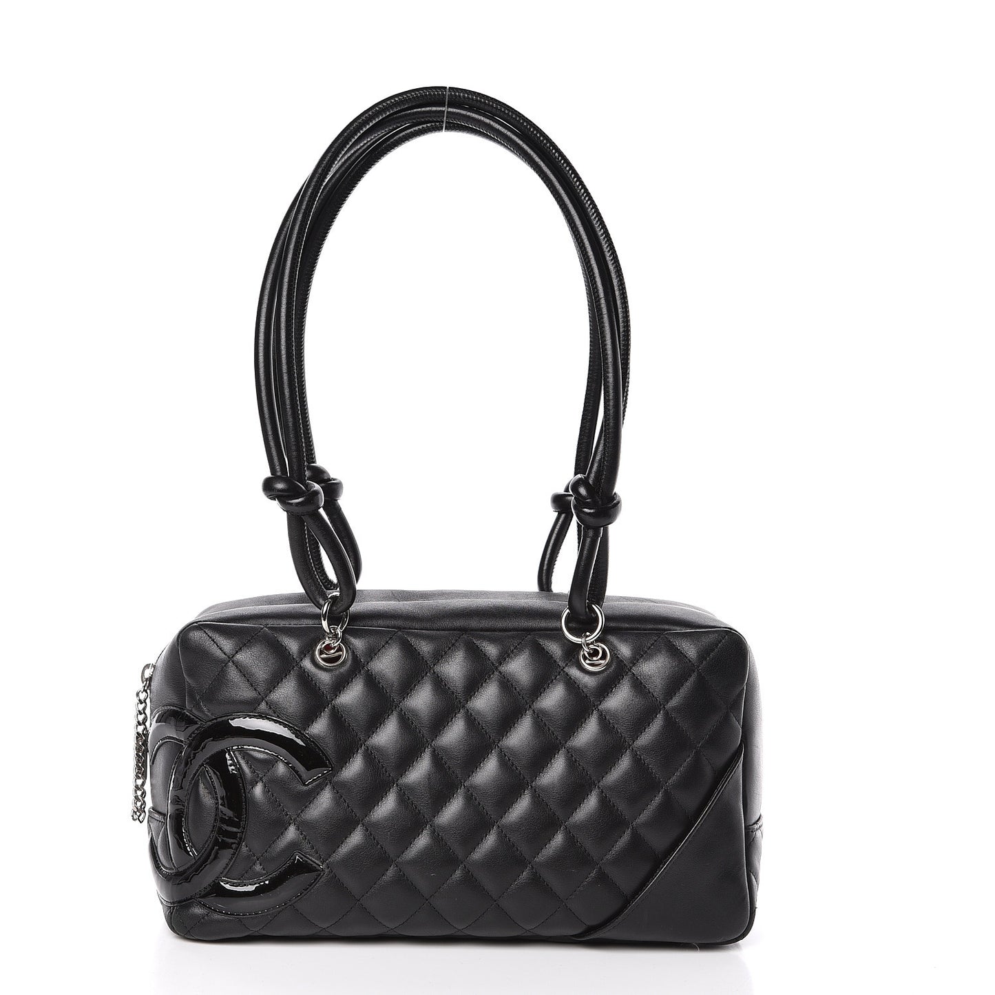 Calfskin Quilted Large Cambon Bowler Black