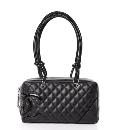 Chanel Calfskin Quilted Large Cambon Bowler Black 1 of 13