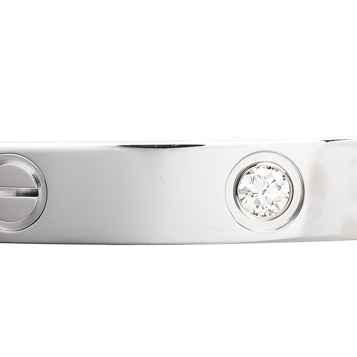 18K White Gold 4 Diamond Love Bracelet 17