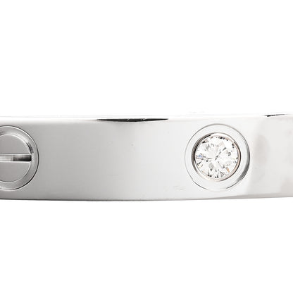 Cartier 18K White Gold 4 Diamond Love Bracelet 17 7 of 8