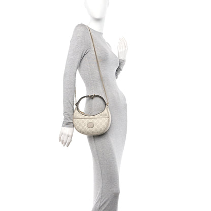 Gucci GG Supreme Monogram Textured Dollar Calfskin Mini Retro Interlocking G Half Moon Bag Beige Mystic White Oatmeal 2 of 10
