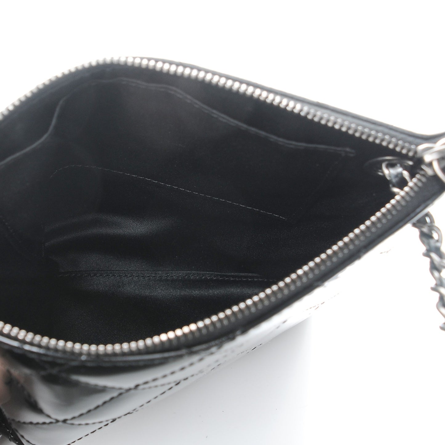 Patent Quilted Crossbody Black