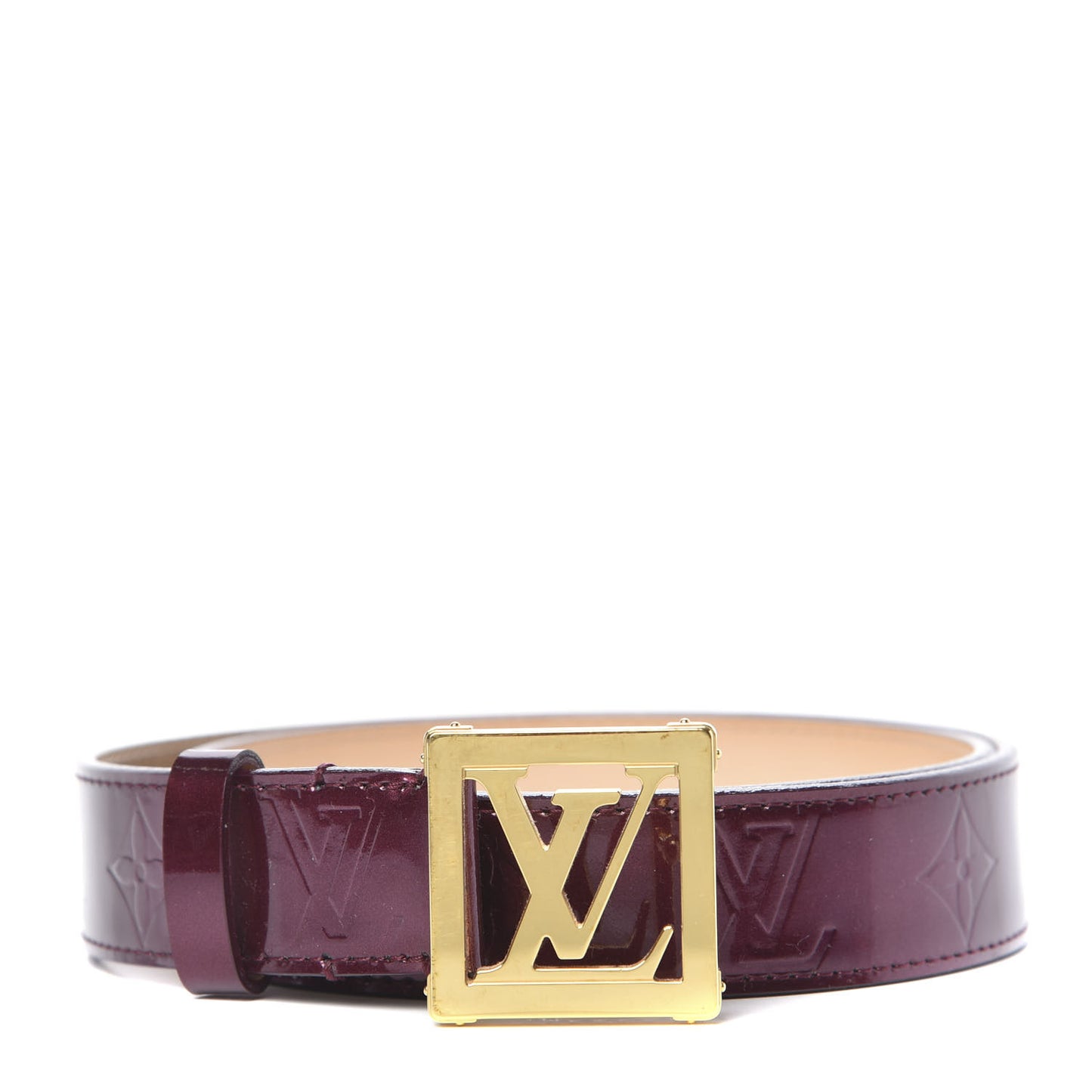 Vernis LV Frame Belt 85 34 Rouge Fauviste