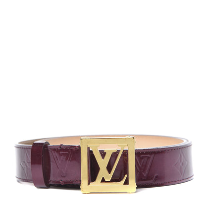Louis Vuitton Vernis LV Frame Belt 85 34 Rouge Fauviste 1 of 5