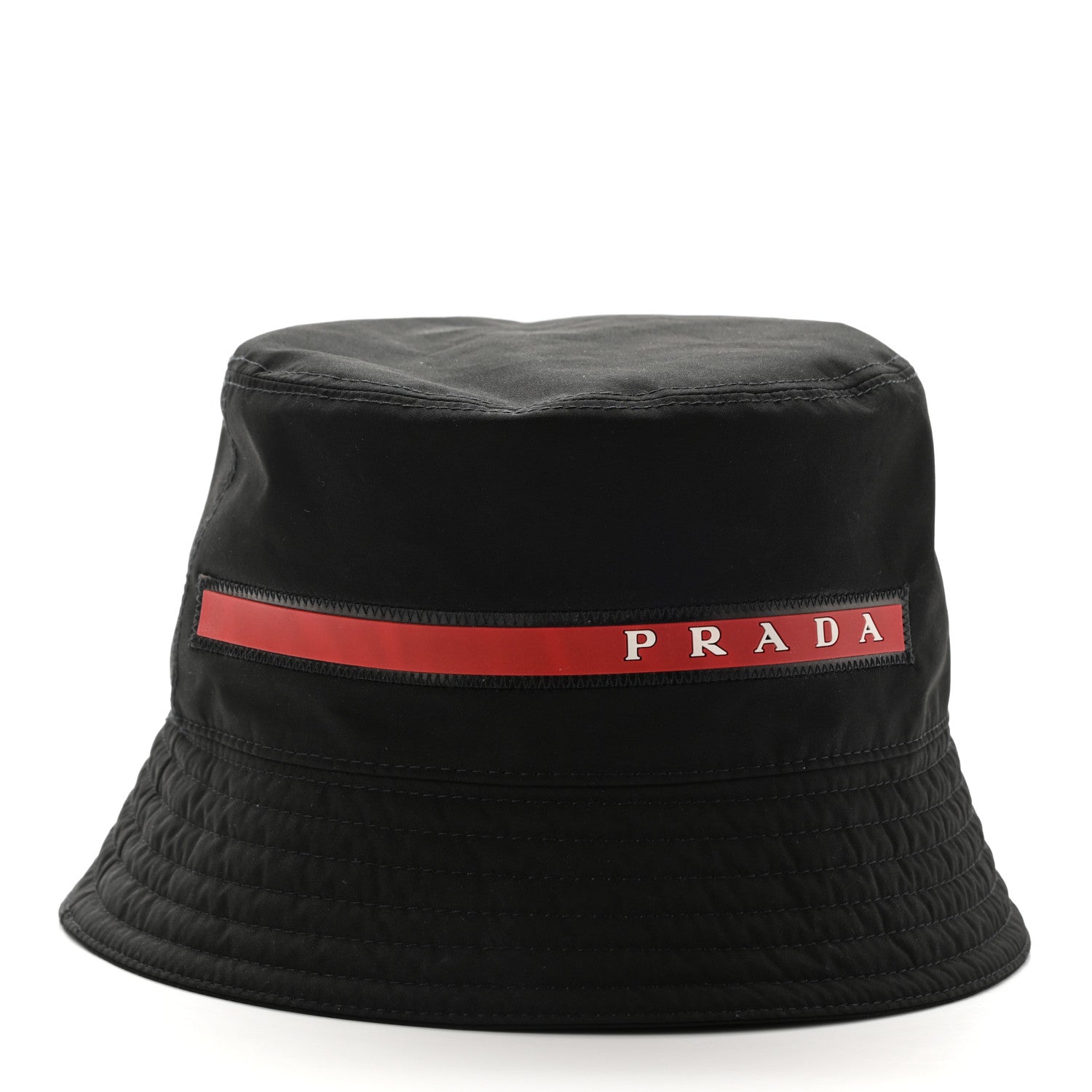 Prada Technical Nylon Linea Rossa Bucket Hat M Black 1 of 10
