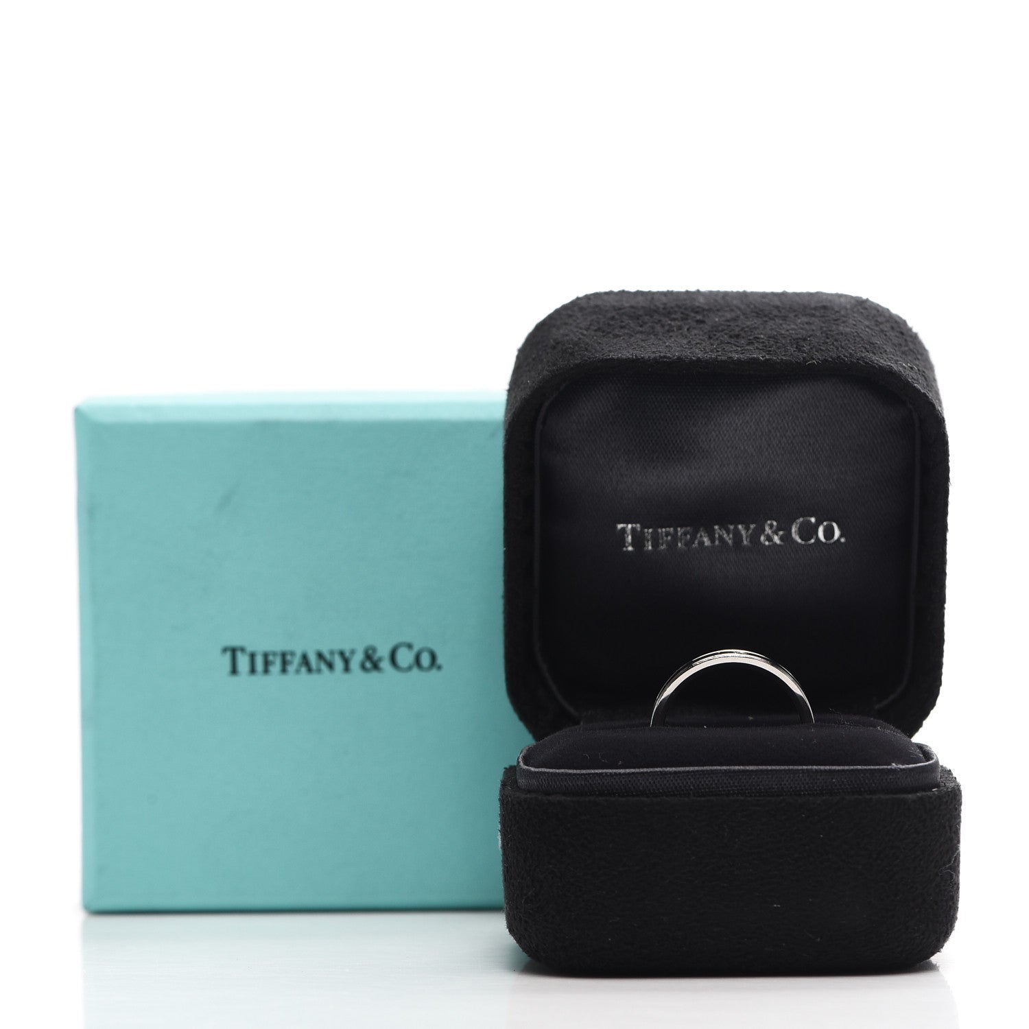 Tiffany Platinum Diamond Essential Double Milgrain Wedding Band Ring 48 4.5 6 of 6