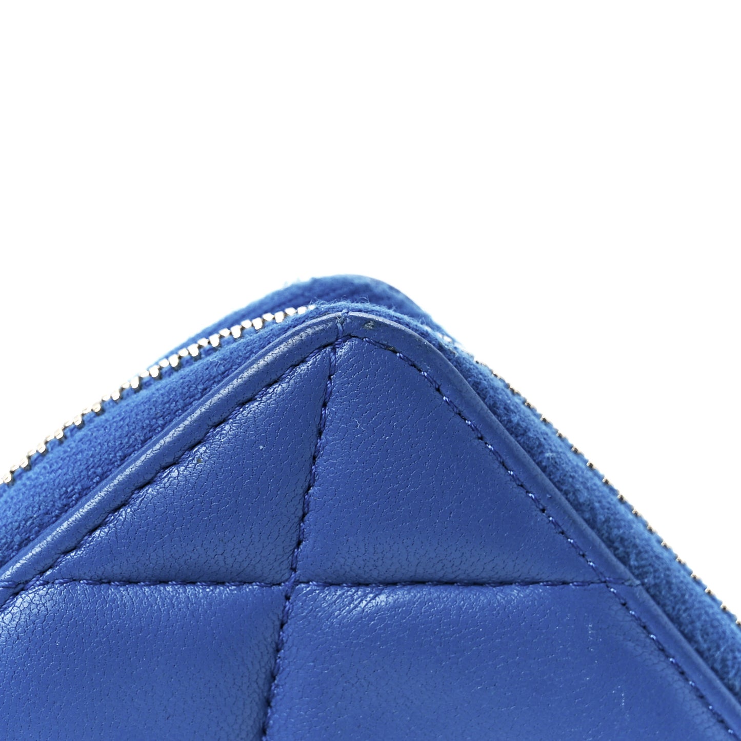 Lambskin Quilted Chanel 19 Zip Around Coin Purse Wallet Dark Blue