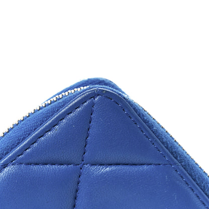 Chanel Lambskin Quilted Chanel 19 Zip Around Coin Purse Wallet Dark Blue 12 of 13