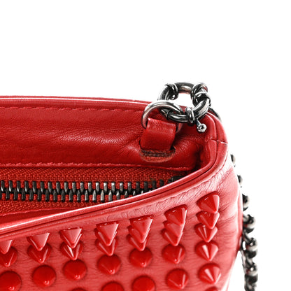 Christian Louboutin Calfskin Studded Loubiposh Clutch Red 13 of 15