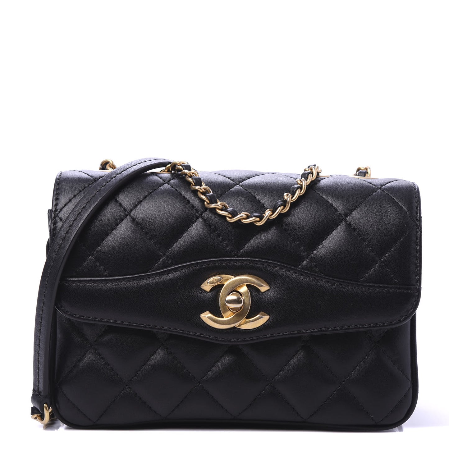 Lambskin Quilted Small Coco Vintage Flap Black