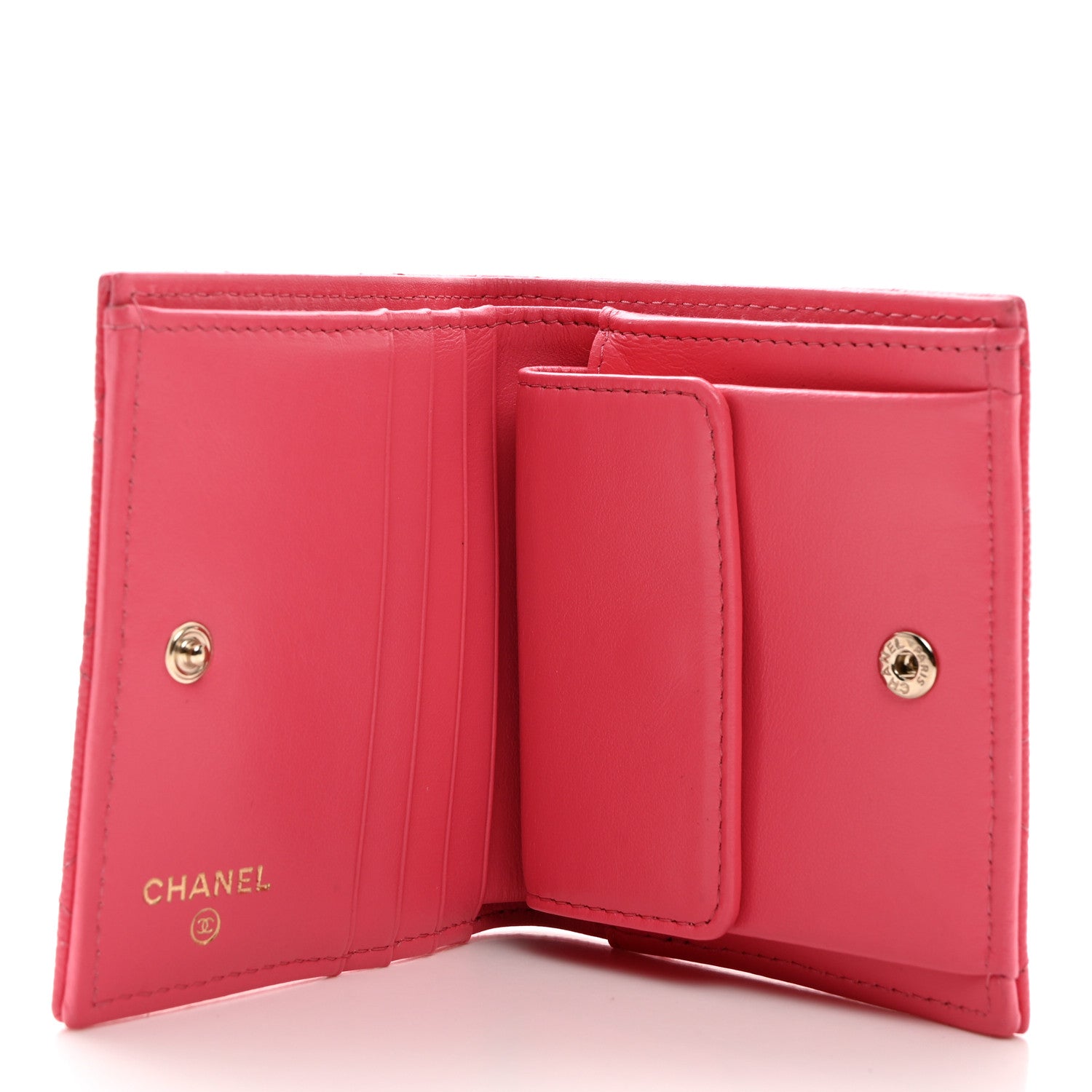 Chanel Caviar Quilted Compact Bifold Wallet Pink 5 of 9