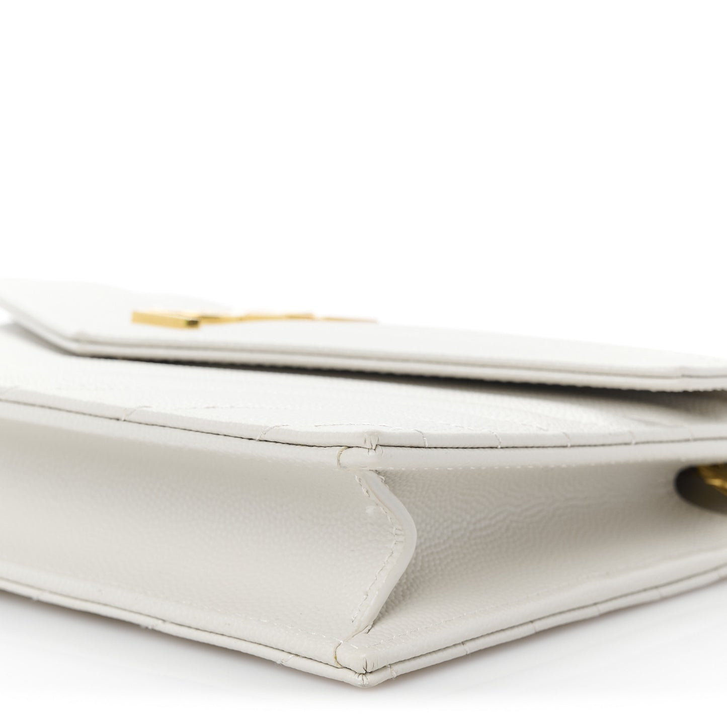 Grain De Poudre Matelasse Chevron Monogram Envelope Chain Wallet Crema Soft