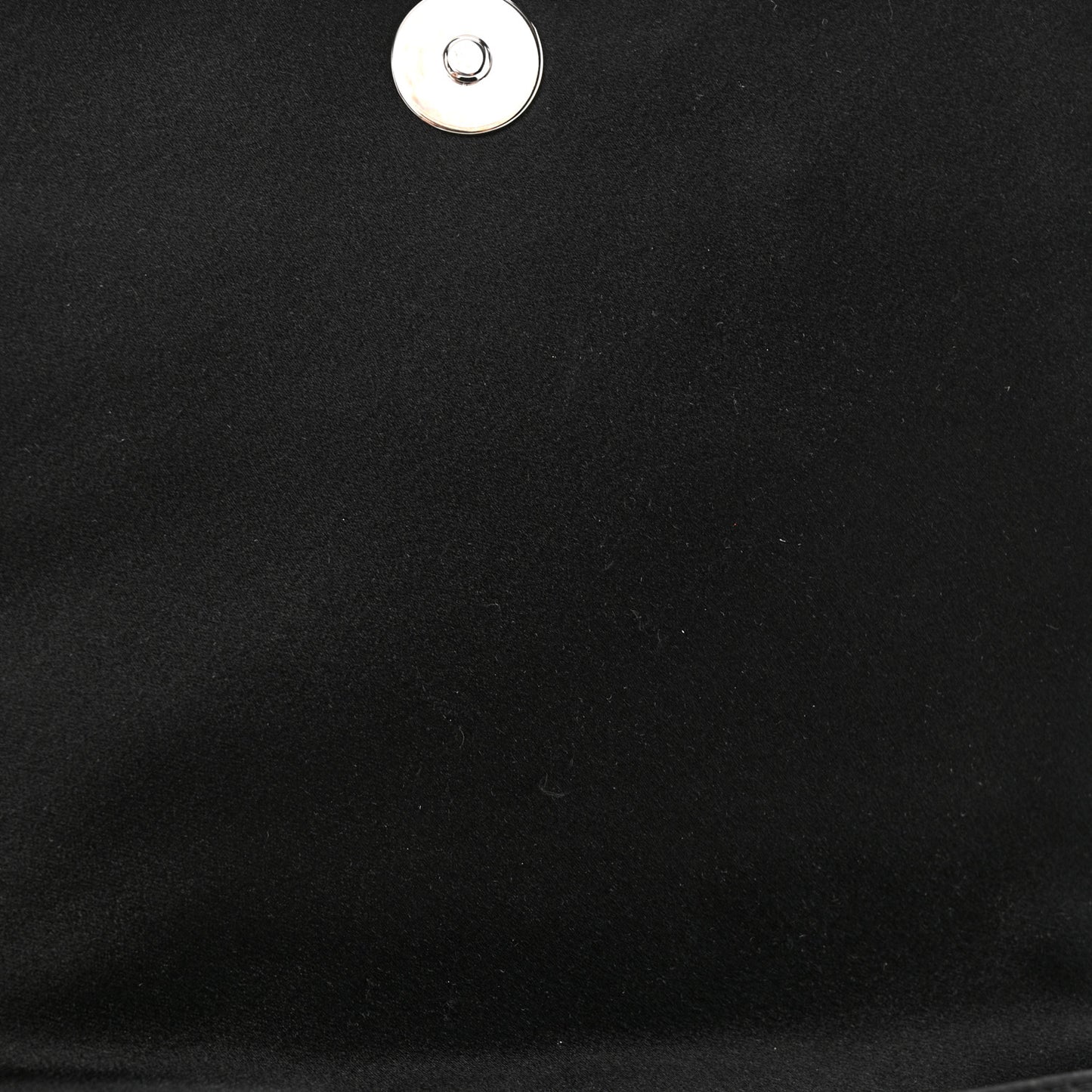 Satin Pleated Chain Embellished Mirror Flap Black