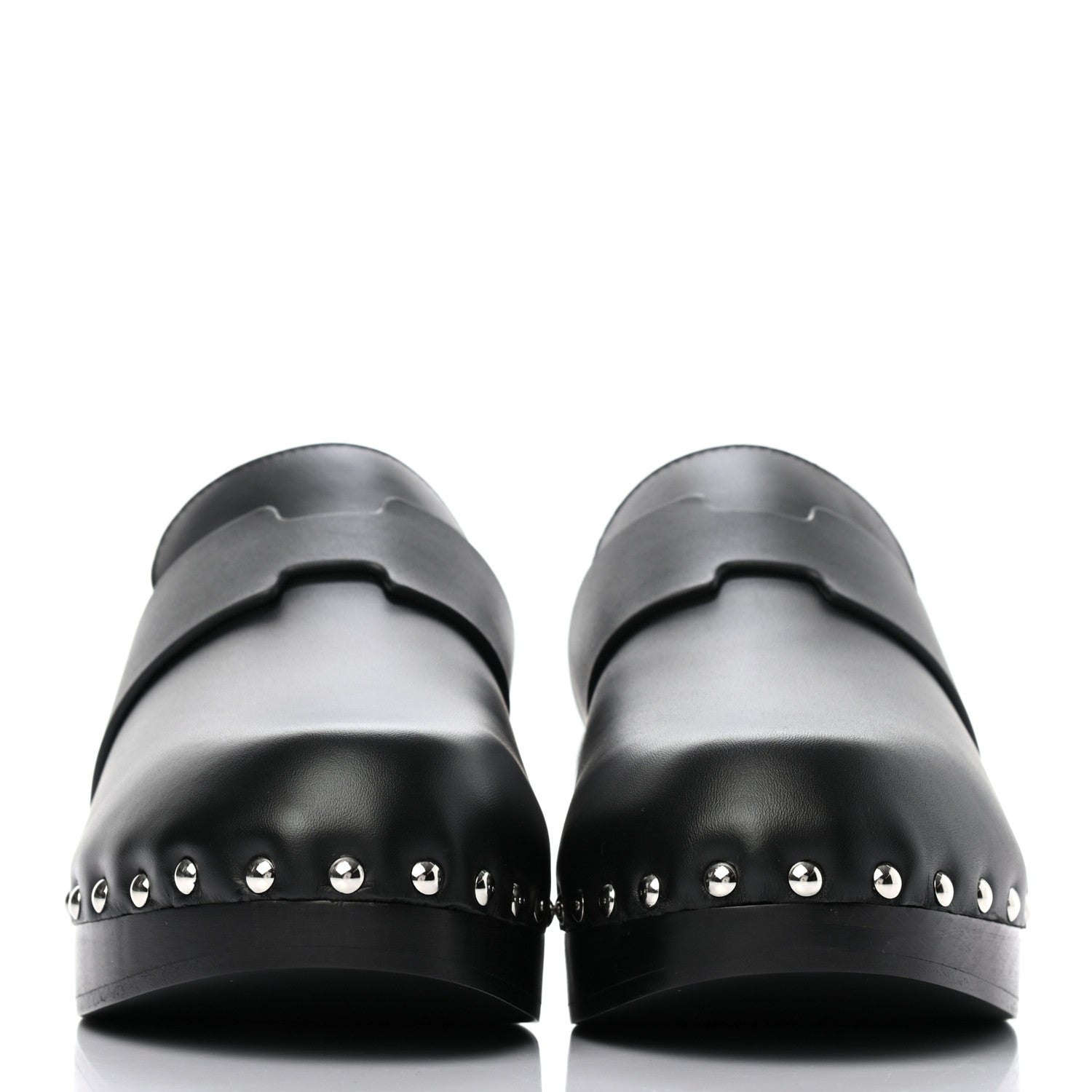 Hermes Calfskin Calya Mules 38 Black 2 of 8