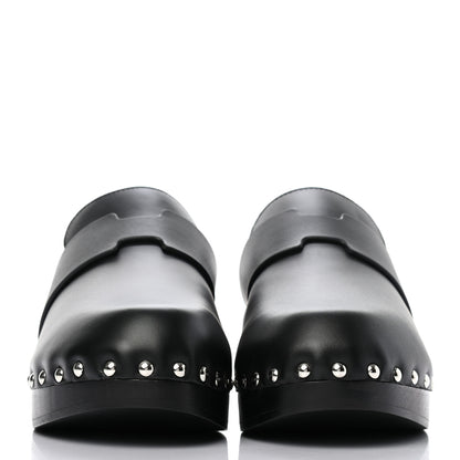 Hermes Calfskin Calya Mules 38 Black 2 of 8