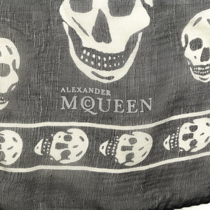 Alexander McQueen Silk Chiffon Skull Scarf Black Ivory 2 of 3