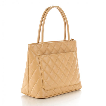 Chanel Caviar Quilted Medallion Tote Beige 3 of 7
