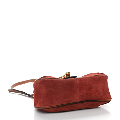Chloe Suede Small Lexa Shoulder Bag Sienna Red 3 of 10