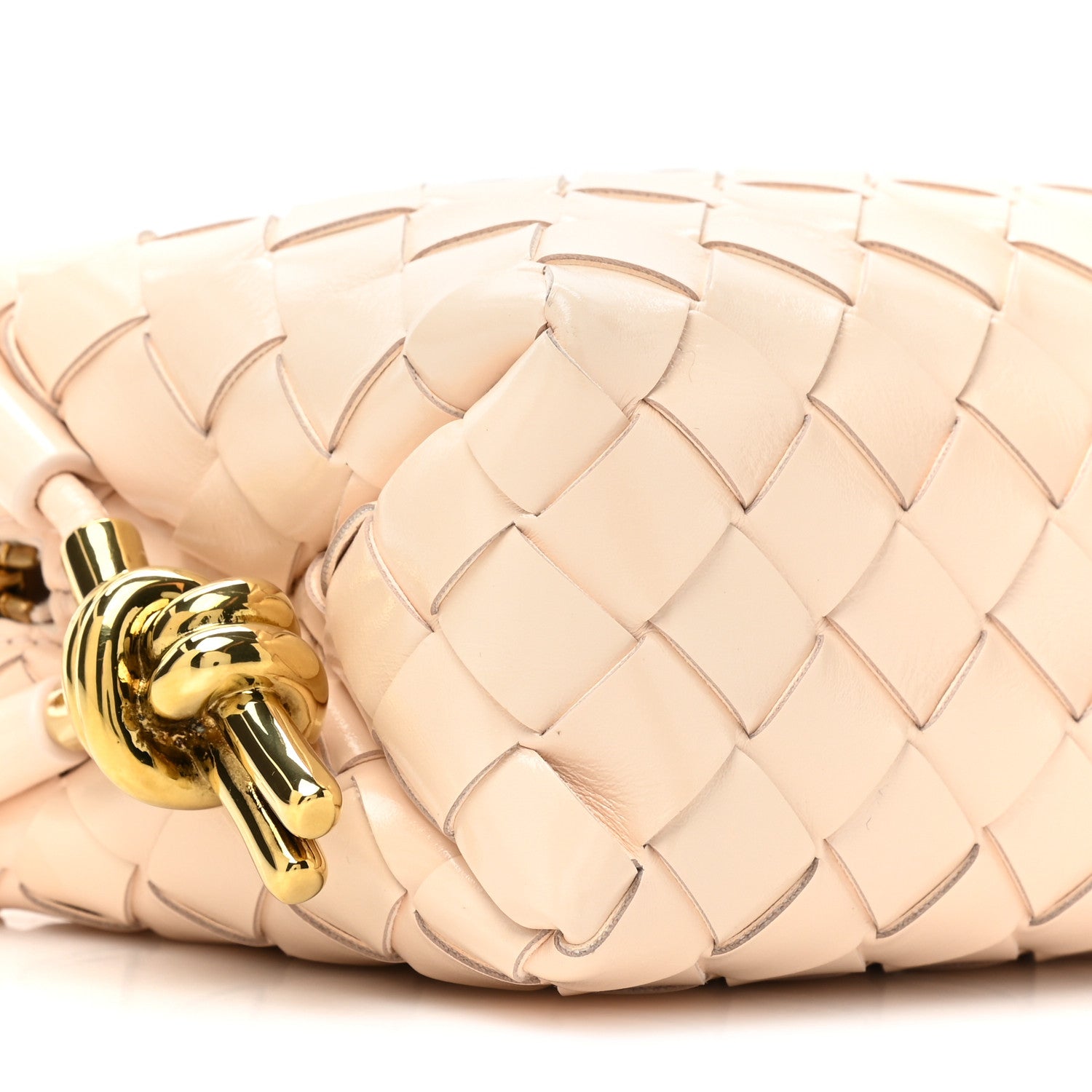 Bottega Veneta Patent Nappa Intrecciato Metallic Knot Mini Loop Camera Bag Macaroon 8 of 9