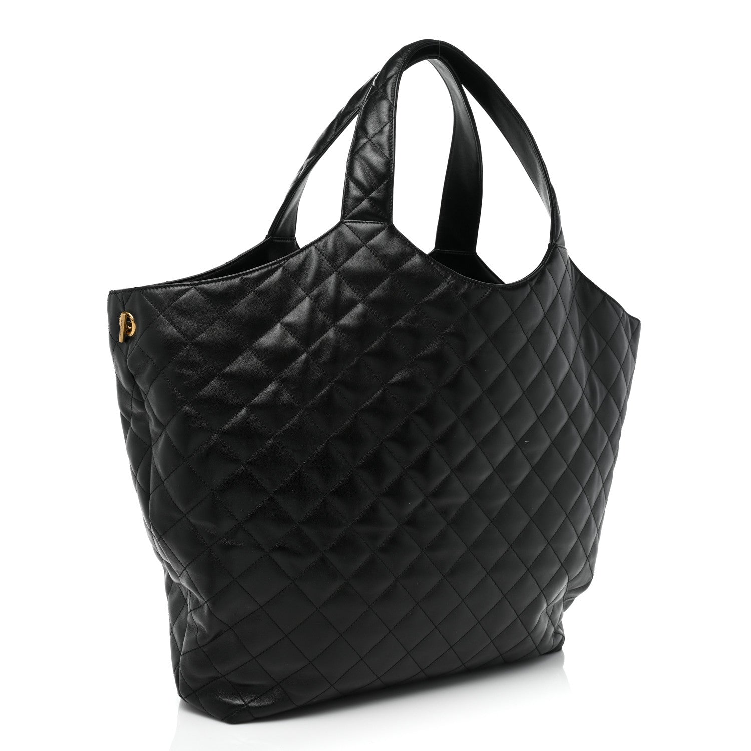 Saint Laurent Lambskin Quilted Maxi Icare Shopping Tote Black 5 of 14