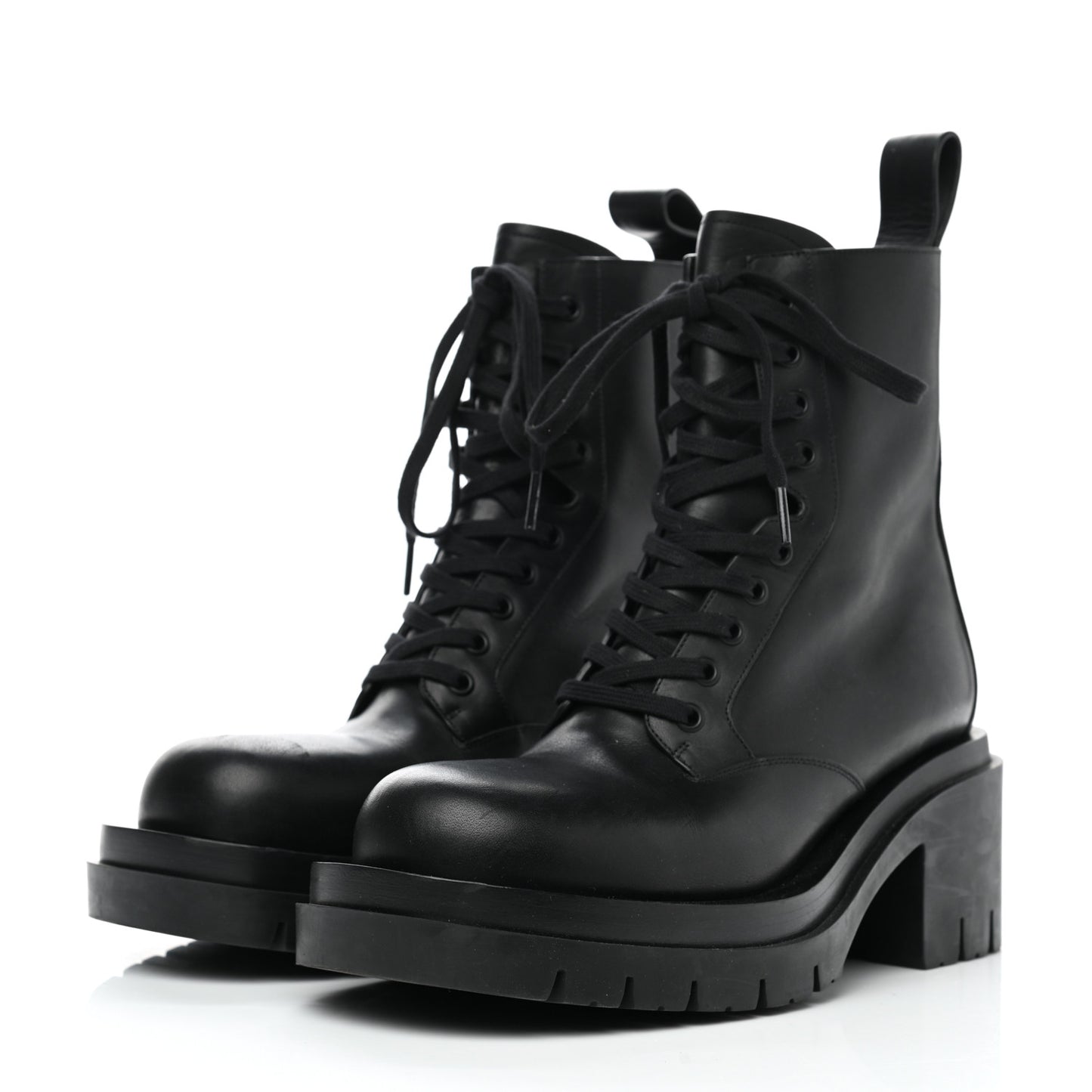 Calfskin The Lug Lace Up Ankle Boots 38.5 Black