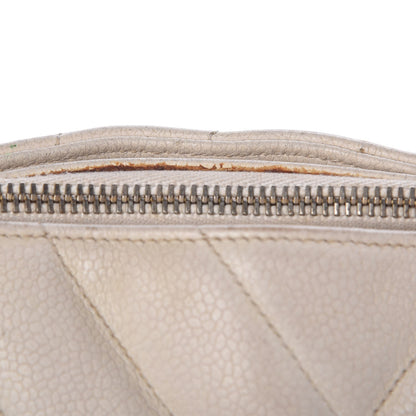 Chanel Caviar Chevron Quilted Shoulder Bag White 25 of 25