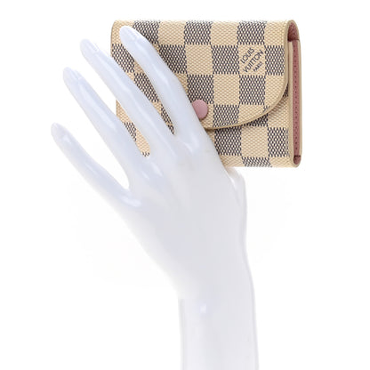 Louis Vuitton Damier Azur Rosalie Coin Purse Rose Ballerine 2 of 8