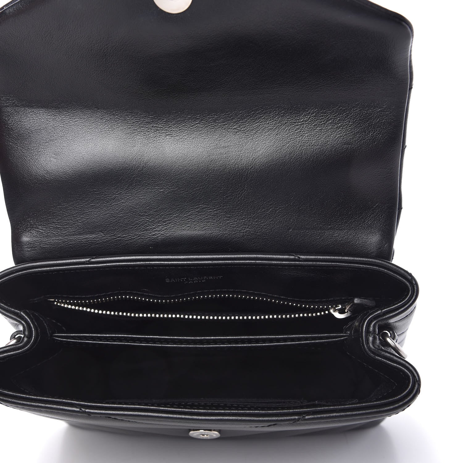 Saint Laurent Calfskin Y Quilted Monogram Toy Loulou Crossbody Bag Black 5 of 11