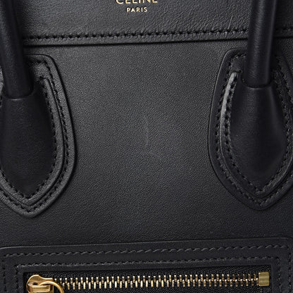 Celine Smooth Calfskin Nano Luggage Black 9 of 12