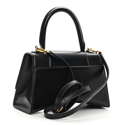 Balenciaga Shiny Box Calfskin Small Hourglass Top Handle Bag Black 2 of 10