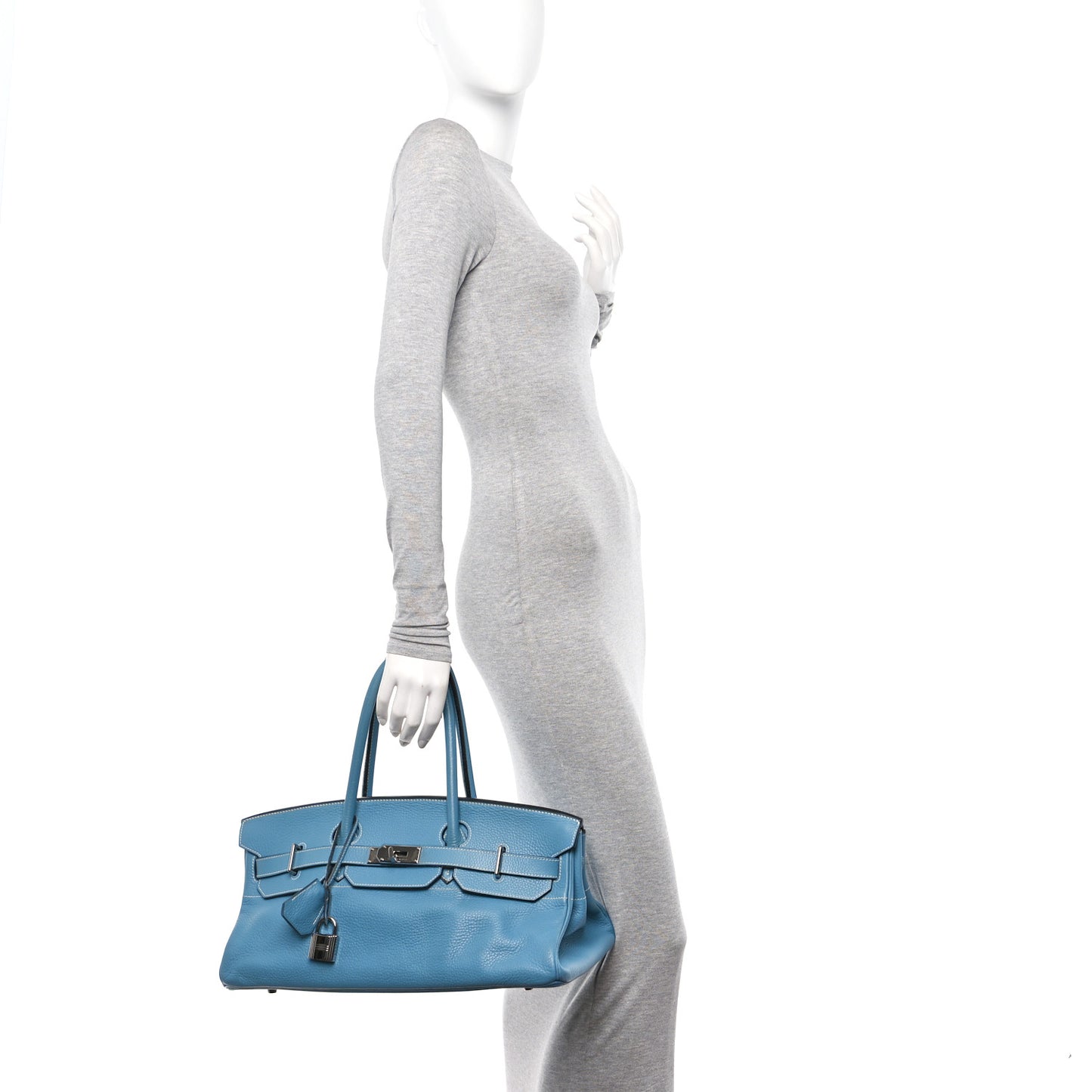 Taurillon Clemence JPG Birkin 42 Blue Jean