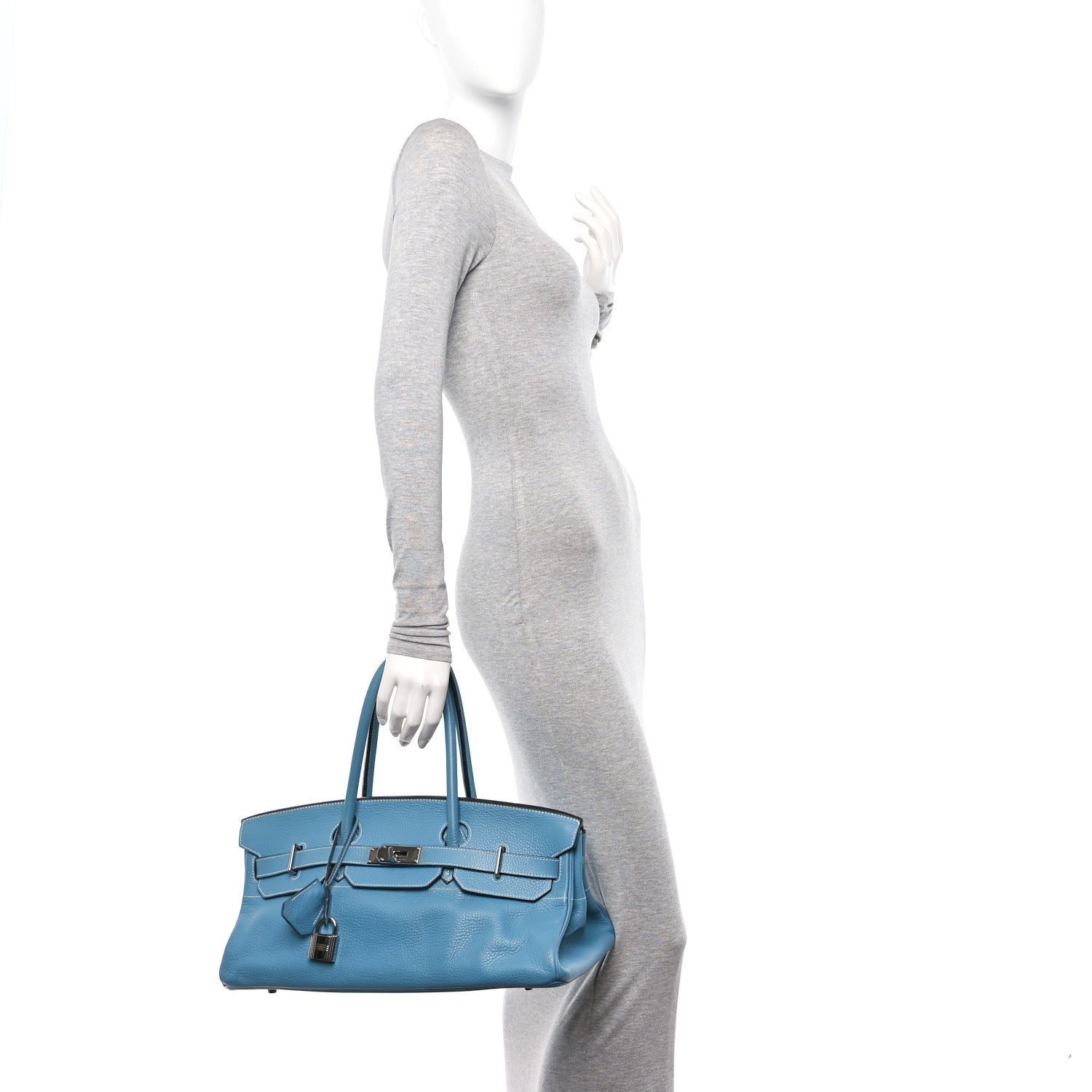 Hermes Taurillon Clemence JPG Birkin 42 Blue Jean 2 of 14
