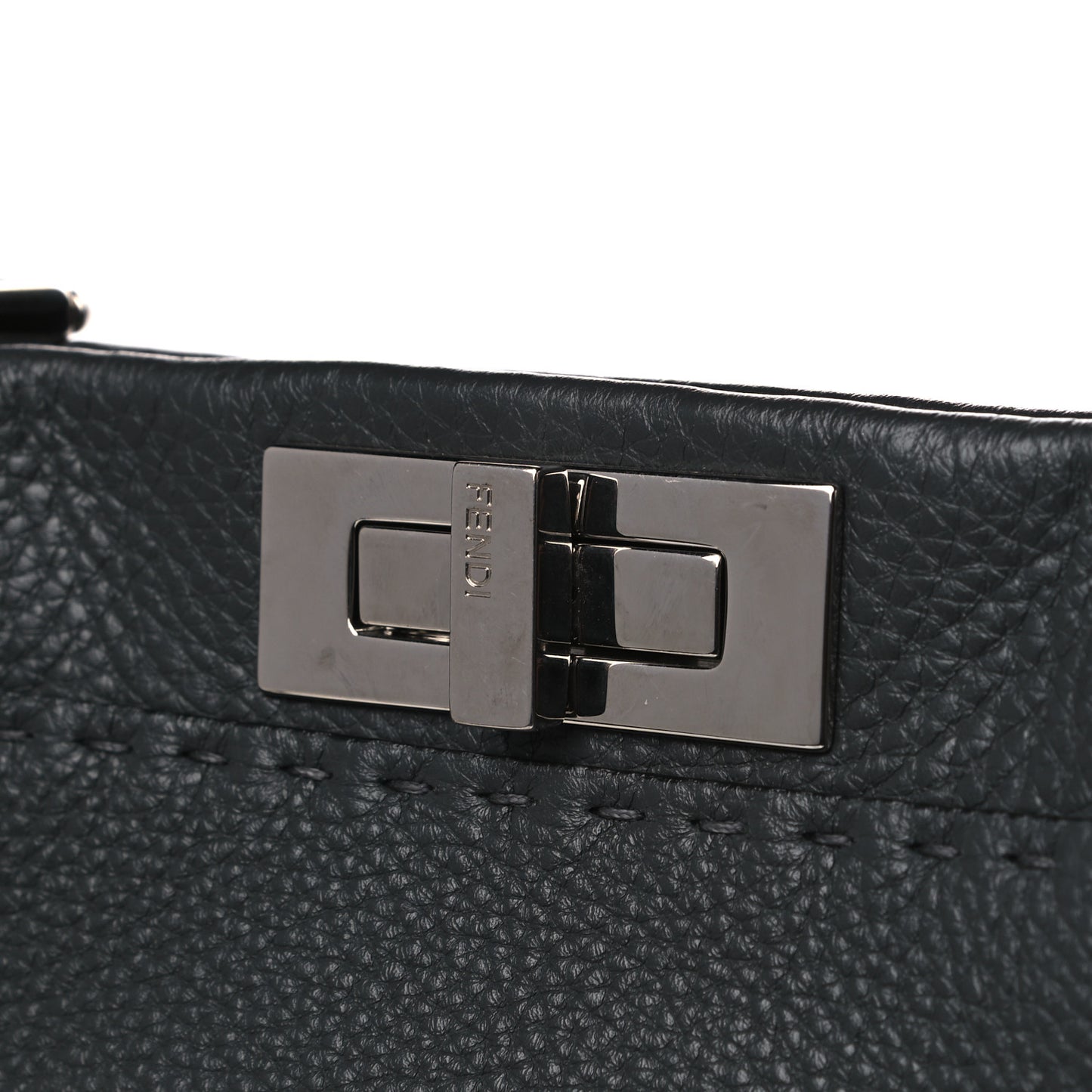 Calfskin Romano Selleria Medium Peekaboo Iconic Satchel Asfalto Latte