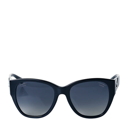 Chanel Acetate Polarized Butterfly CC Sunglasses 5412 Black 2 of 6