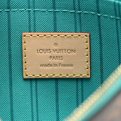 Louis Vuitton Monogram Neverfull MM GM Pochette Turquoise 6 of 7