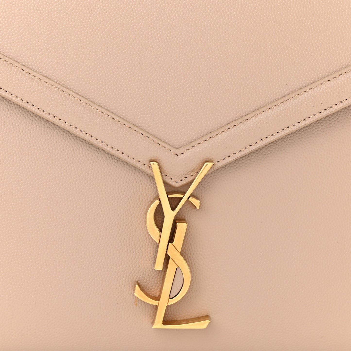 SAINT LAURENT Grain de Poudre Medium Classic Monogram Cassandra Top Handle Beige