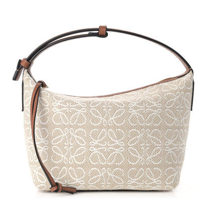 Loewe Jacquard Anagram Calfskin Small Cubi Bag Ecru Tan 1 of 10