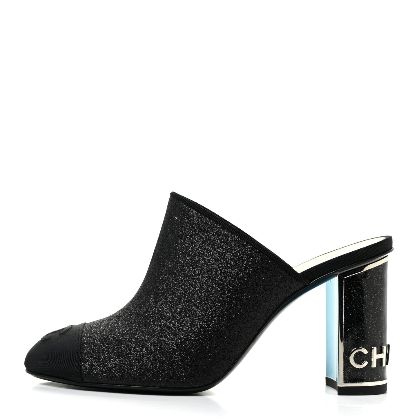 Fabric Cap Toe CC Mules 36.5 Black